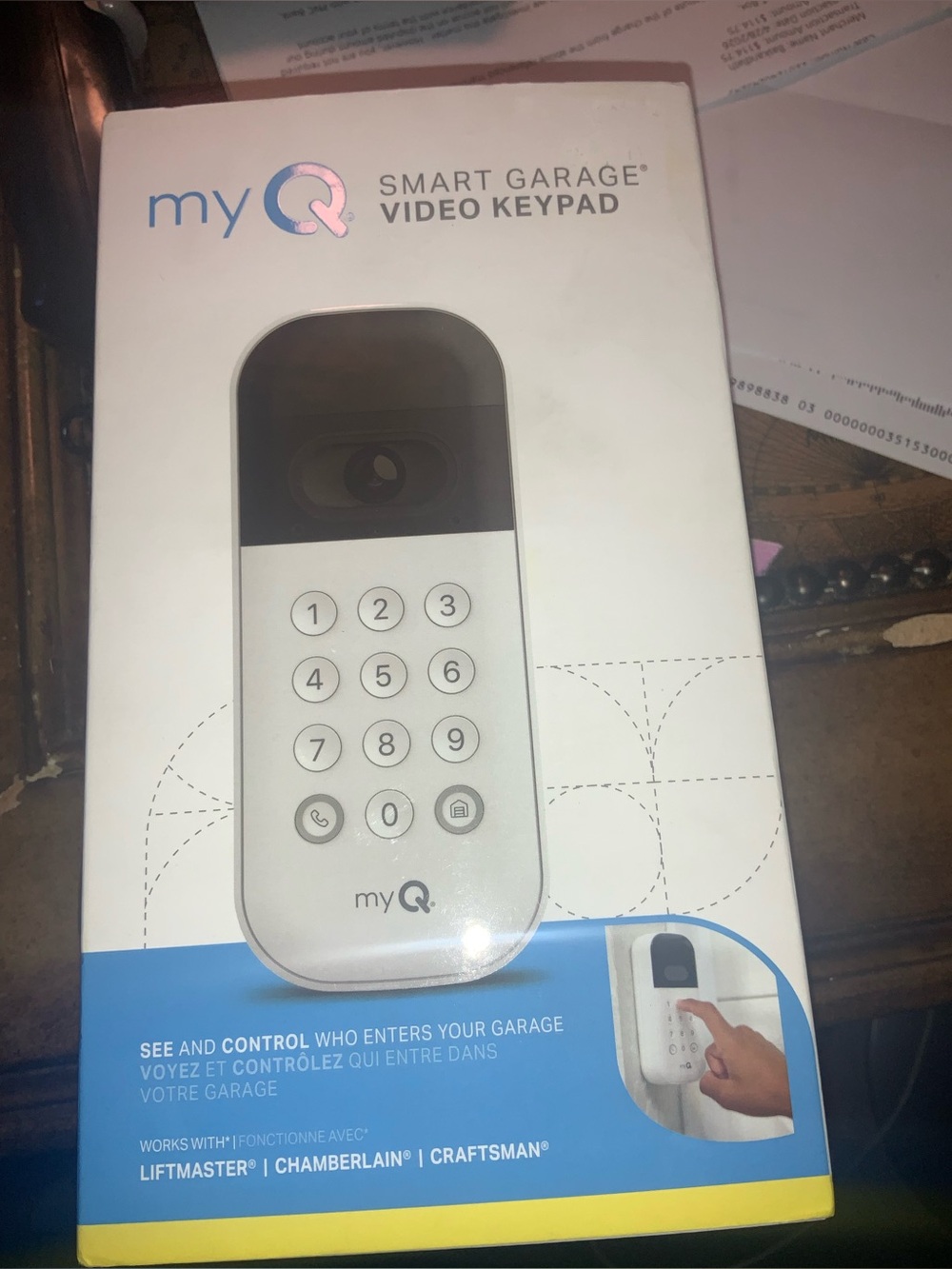 Myq Smart Garage Door Video Keypad with Wide-Angle Camera Customizable PIN Codes